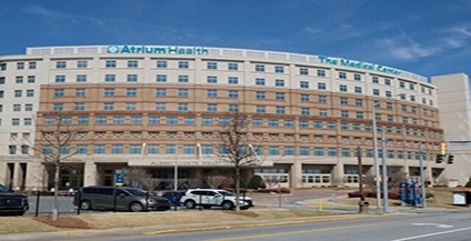 A large hospital building labeled 