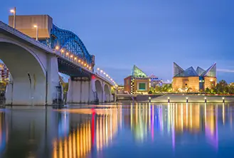 photograph of a city reflected in the water