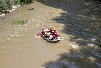 group of people rafting