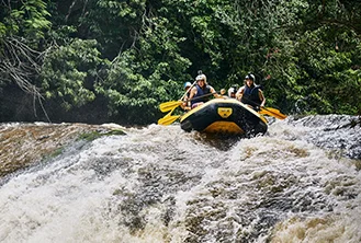 group of people rafting