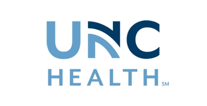 The UNC Health logo, consisting of a blue monogram 