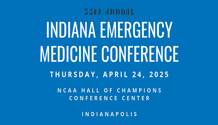 A promotional graphic for the IACEP (Iowa College of Emergency Physicians) featuring the organization's logo and event details.