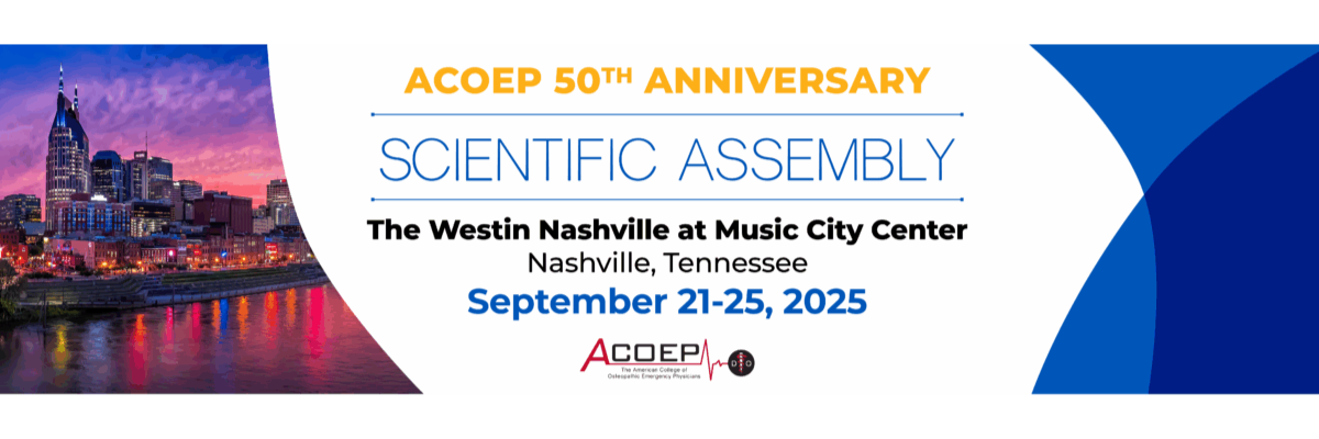 ACOEP 50th Anniversary Scientific Assembly The Westin Nashville at Music City Center Nashville, Tennessee September 21-25th 2025