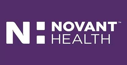 purple background with white letters of the Novant Health logo